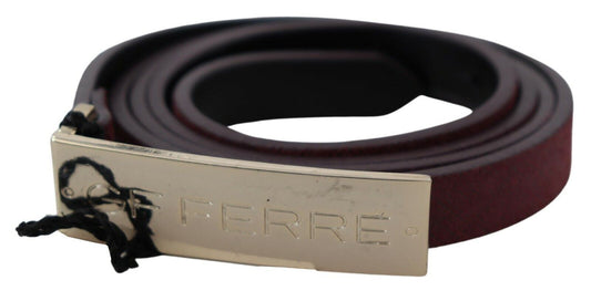 Elegant Maroon Leather Fashion Belt