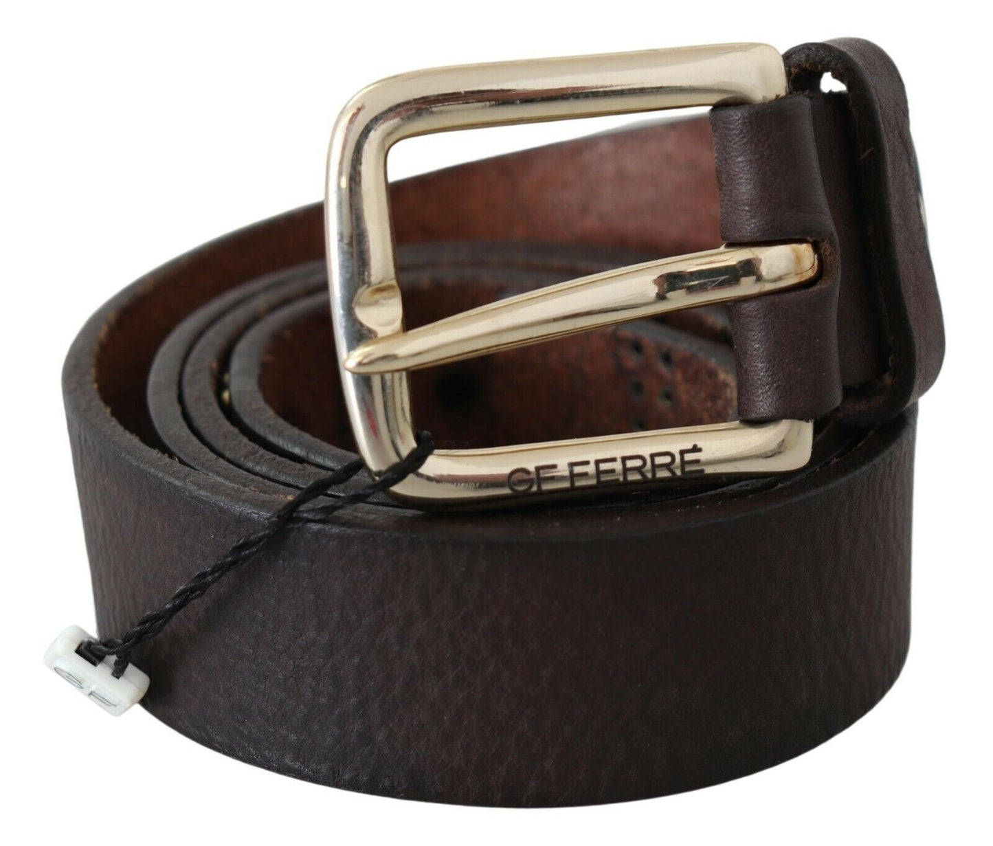 Black Leather Logo Design Cintura Buckle Fashion Waist Belt