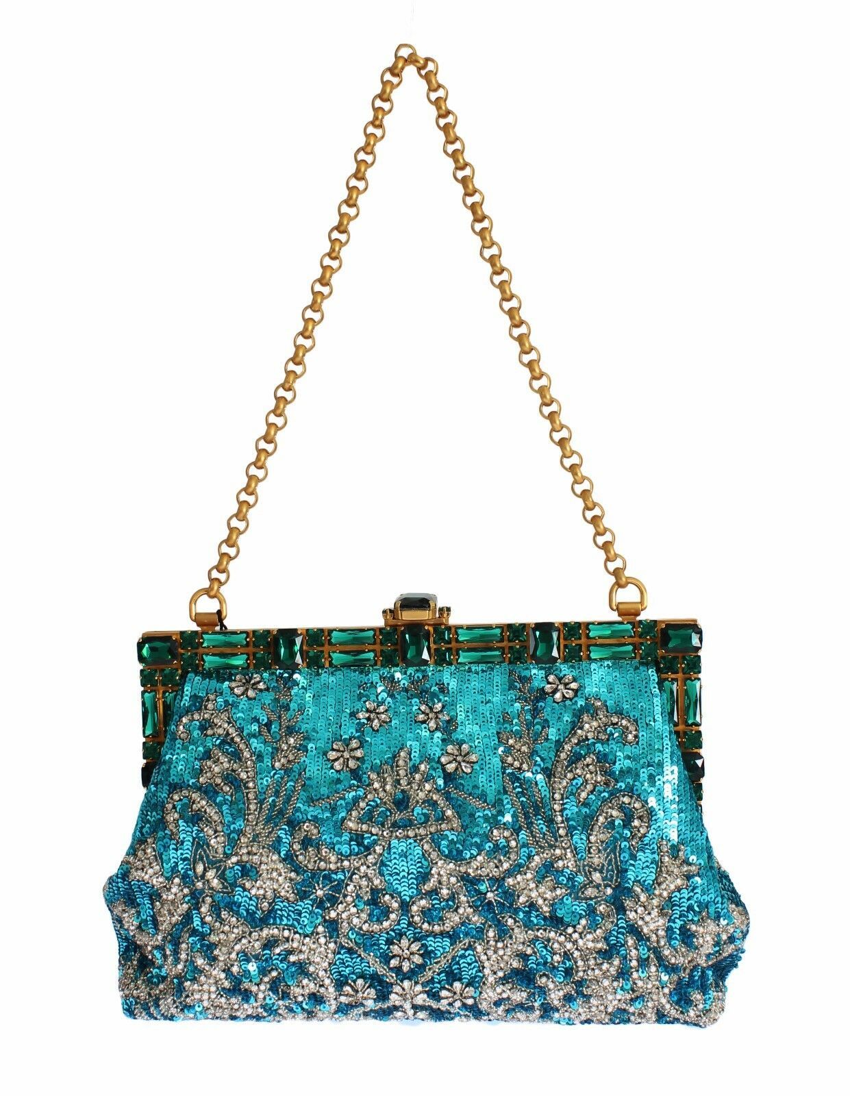 Enchanting Sequined Blue Evening Clutch