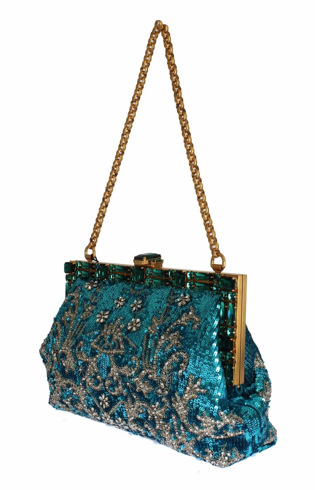 Enchanting Sequined Blue Evening Clutch