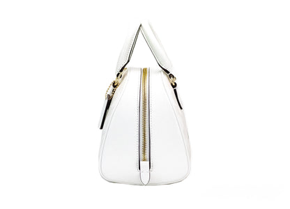 Sydney Small Chalk White Signature Coated Canvas Satchel Handbag