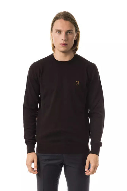 Embroidered Merino Wool Crew Neck Sweater