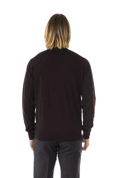 Embroidered Merino Wool Crew Neck Sweater